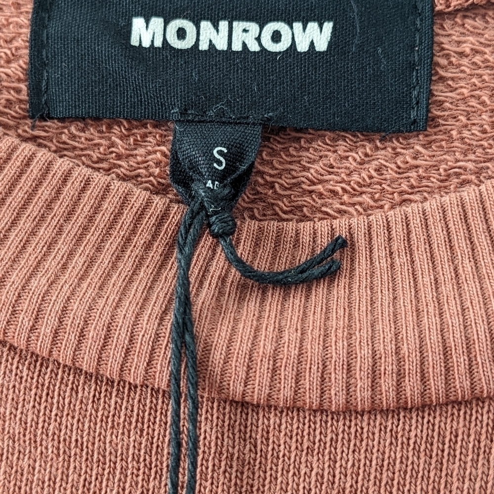 NEW Revolve Monrow Briana tie in front LS cotton sweatshirt dress, size small - Picture 5 of 6